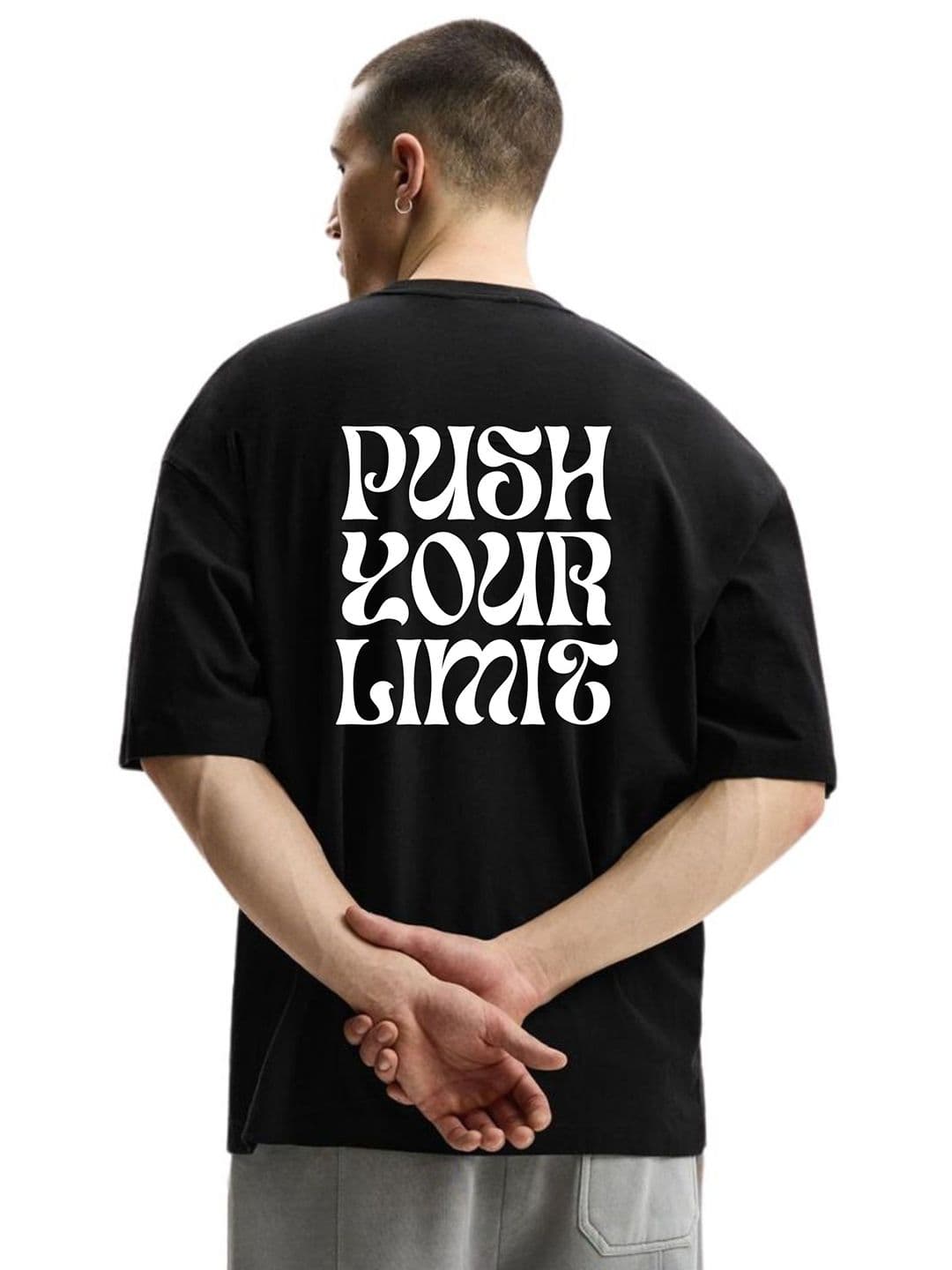 Fashnobic Men Typography Printed Round Neck Cotton Oversized T-shirt - view 1