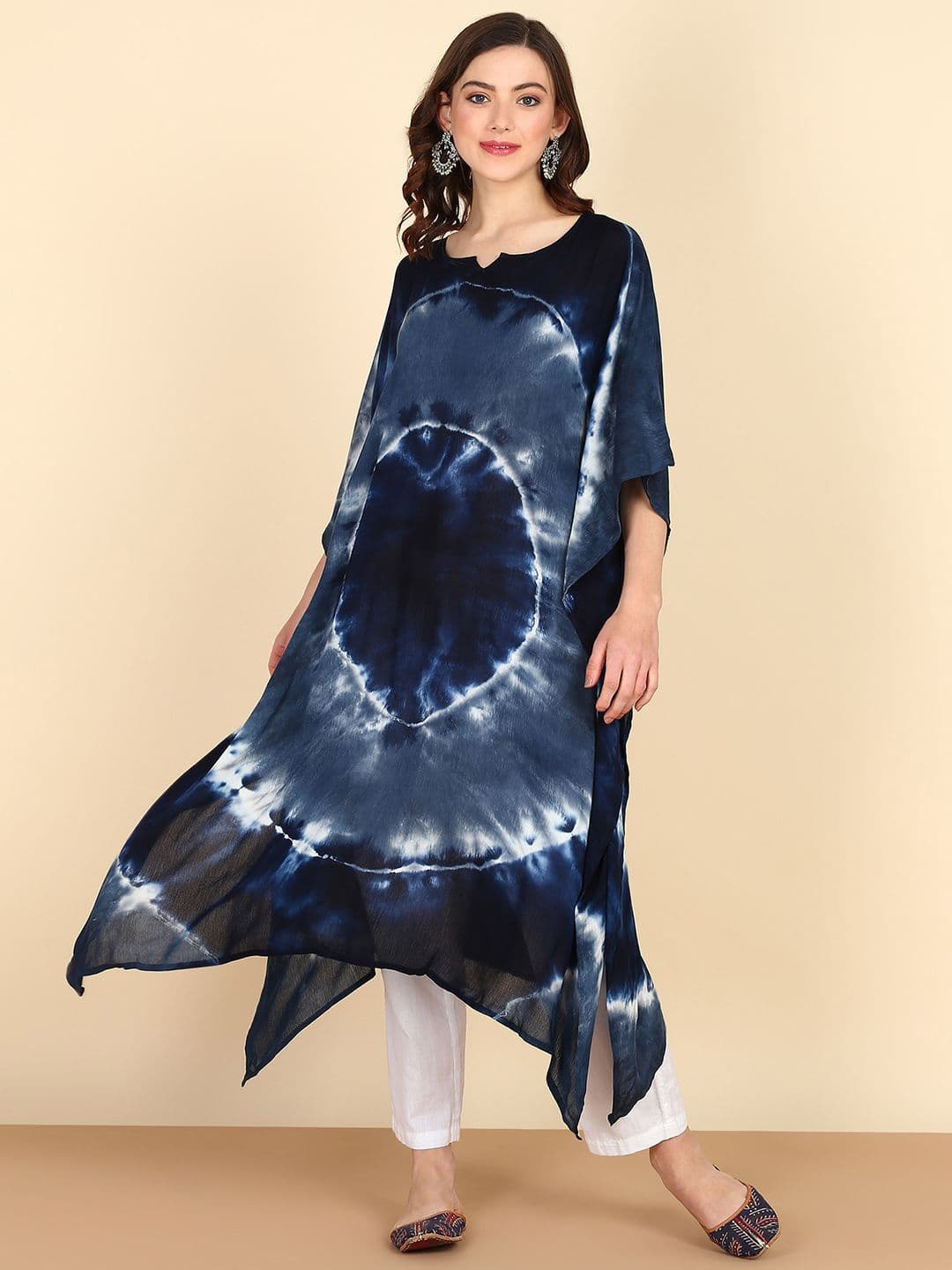 Maaesa Women Hand Tie Dyed Kaftan Kurta - view 1