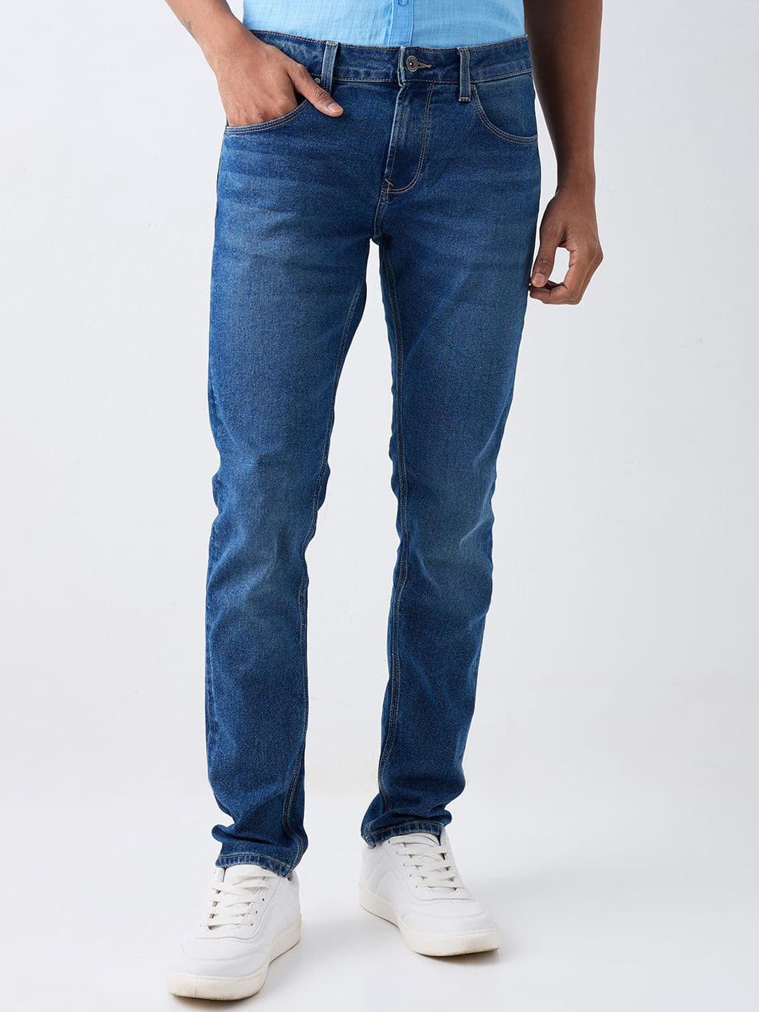 SPYKAR Men Slim Fit Low-Rise Low Distress Light Fade Jeans - view 1