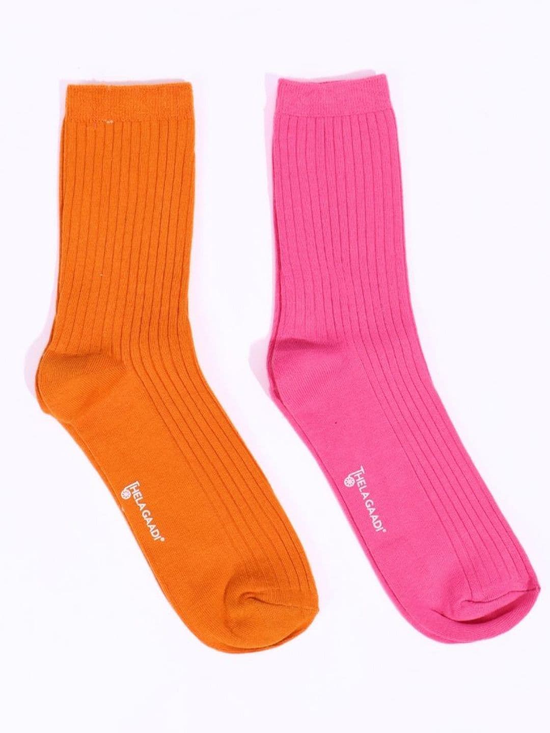Thela Gaadi Pack Of 2 Ribbed Calf Length Socks - view 1
