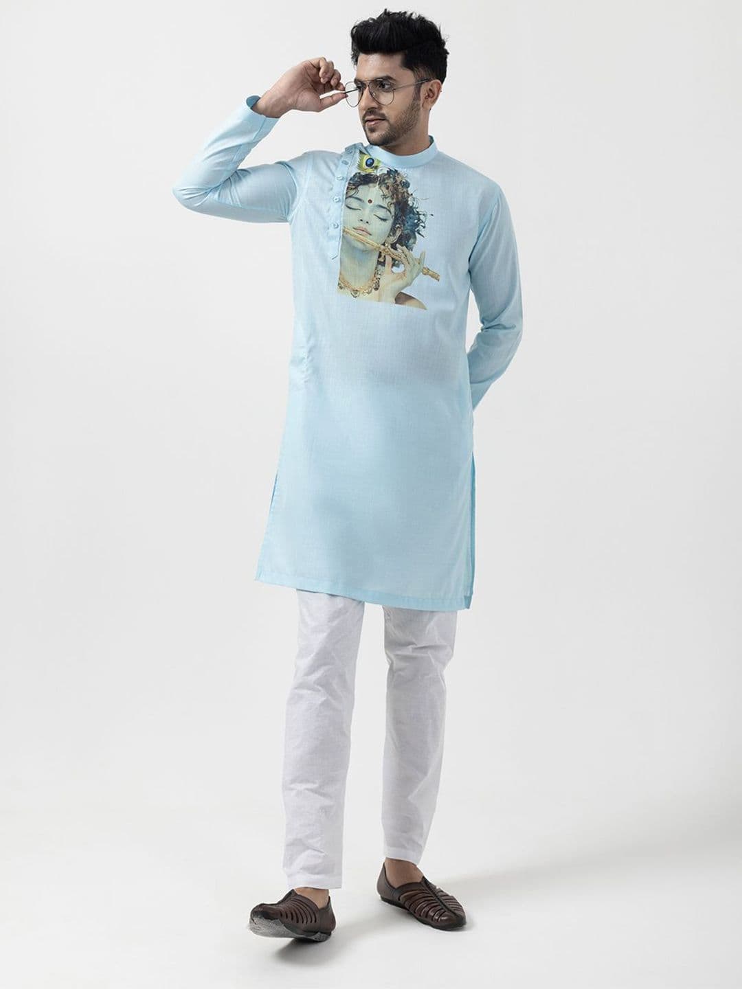 DEVOILER Men Ethnic Motifs Printed Cotton Kurta - view 1