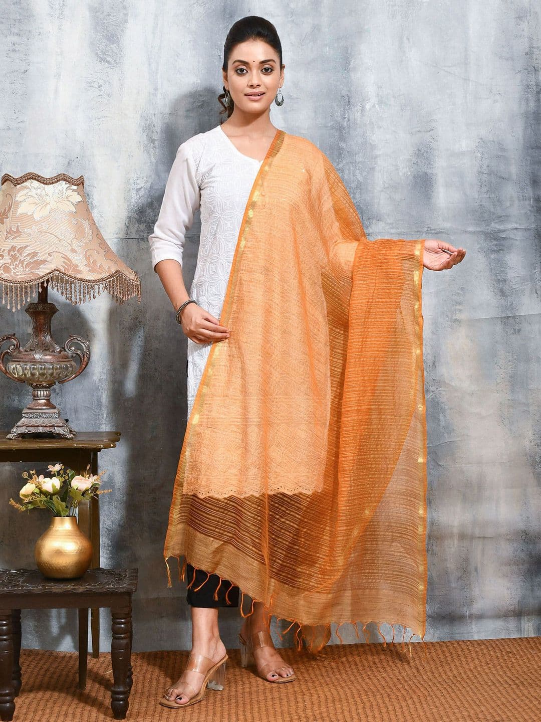 swatika Striped Woven Design Dupatta - view 1
