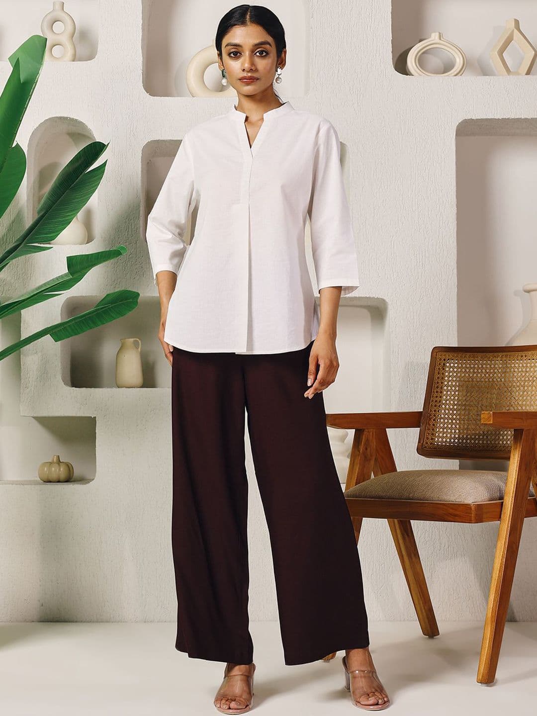 FIORRA Women Solid Straight Fit Palazzos - view 1