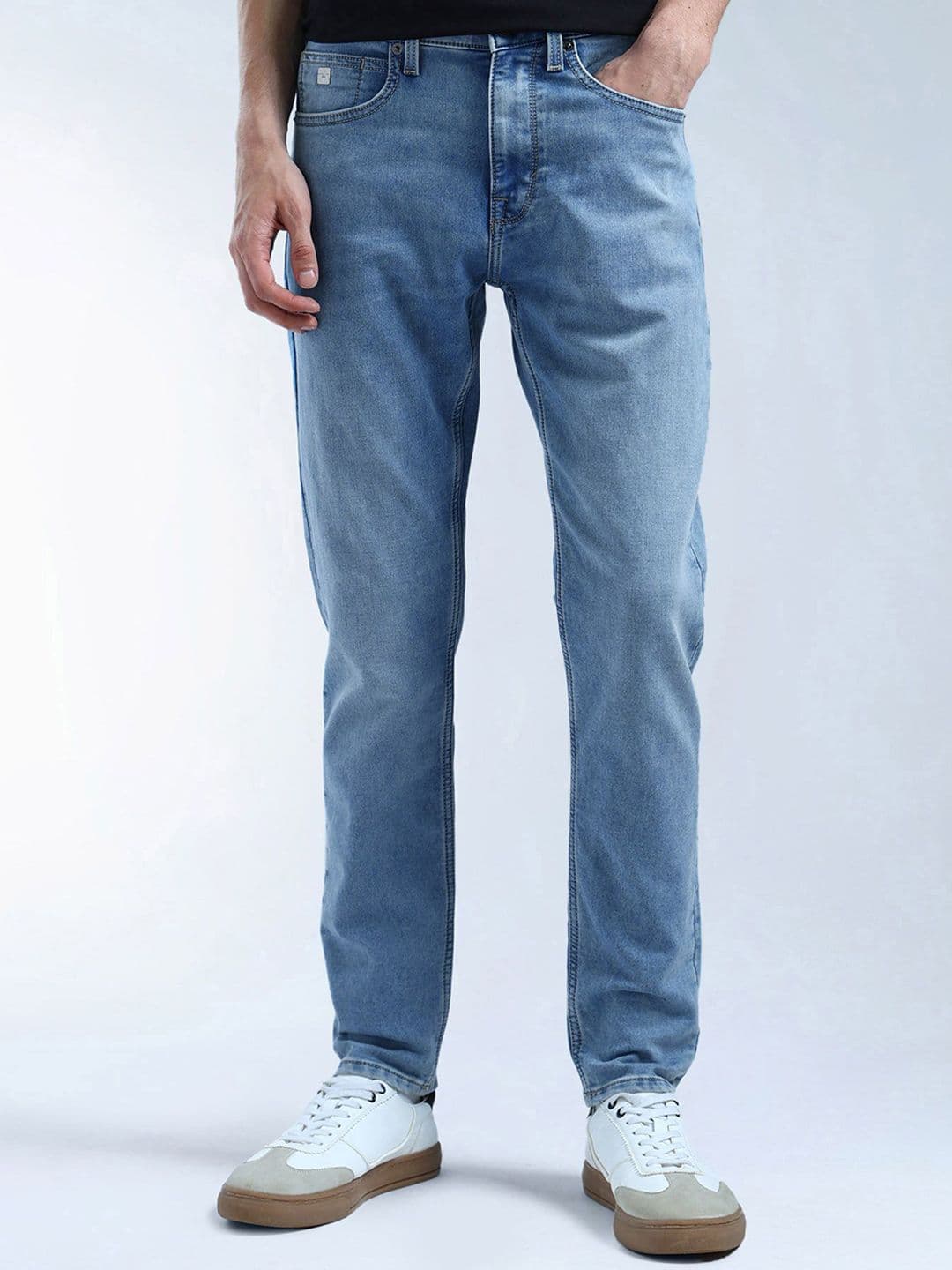 Flying Machine Men Tapered Fit Mid-Rise Light Fade Non Stretchable Cotton Jeans - view 1