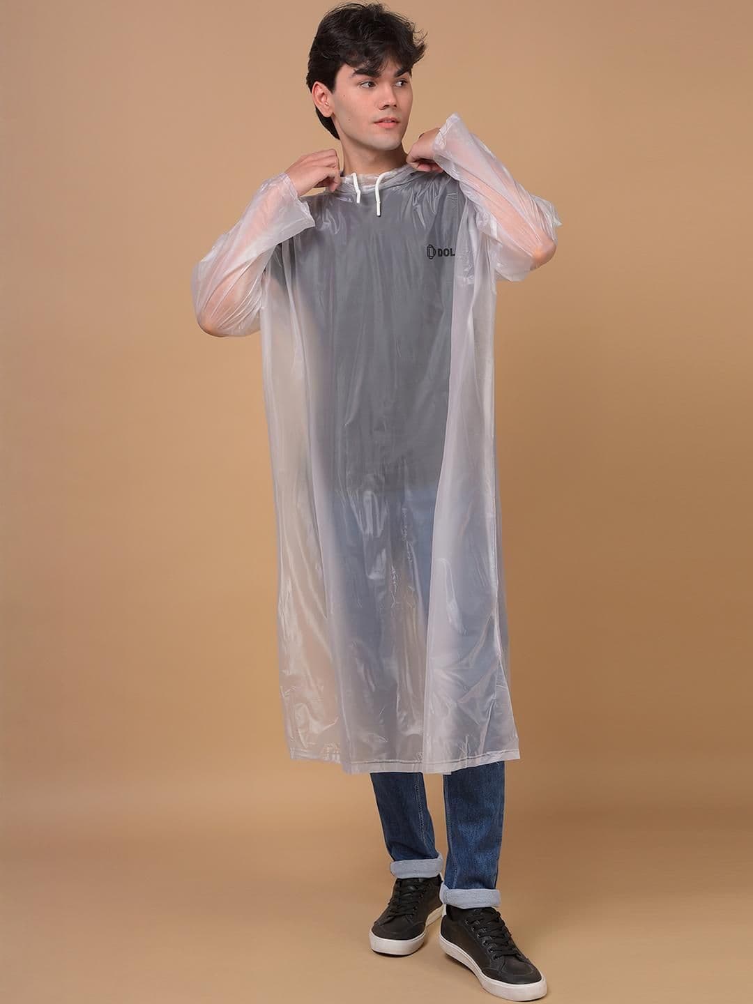 Dollar Men Lightweight Waterproof Reusable & Foldable Rain Poncho with Adjustable Hood