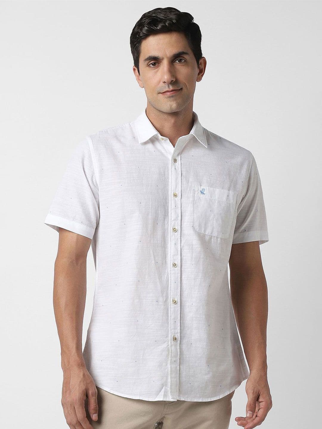 Peter England Casuals Spread Collar Slim Fit Pure Cotton Shirt - view 1
