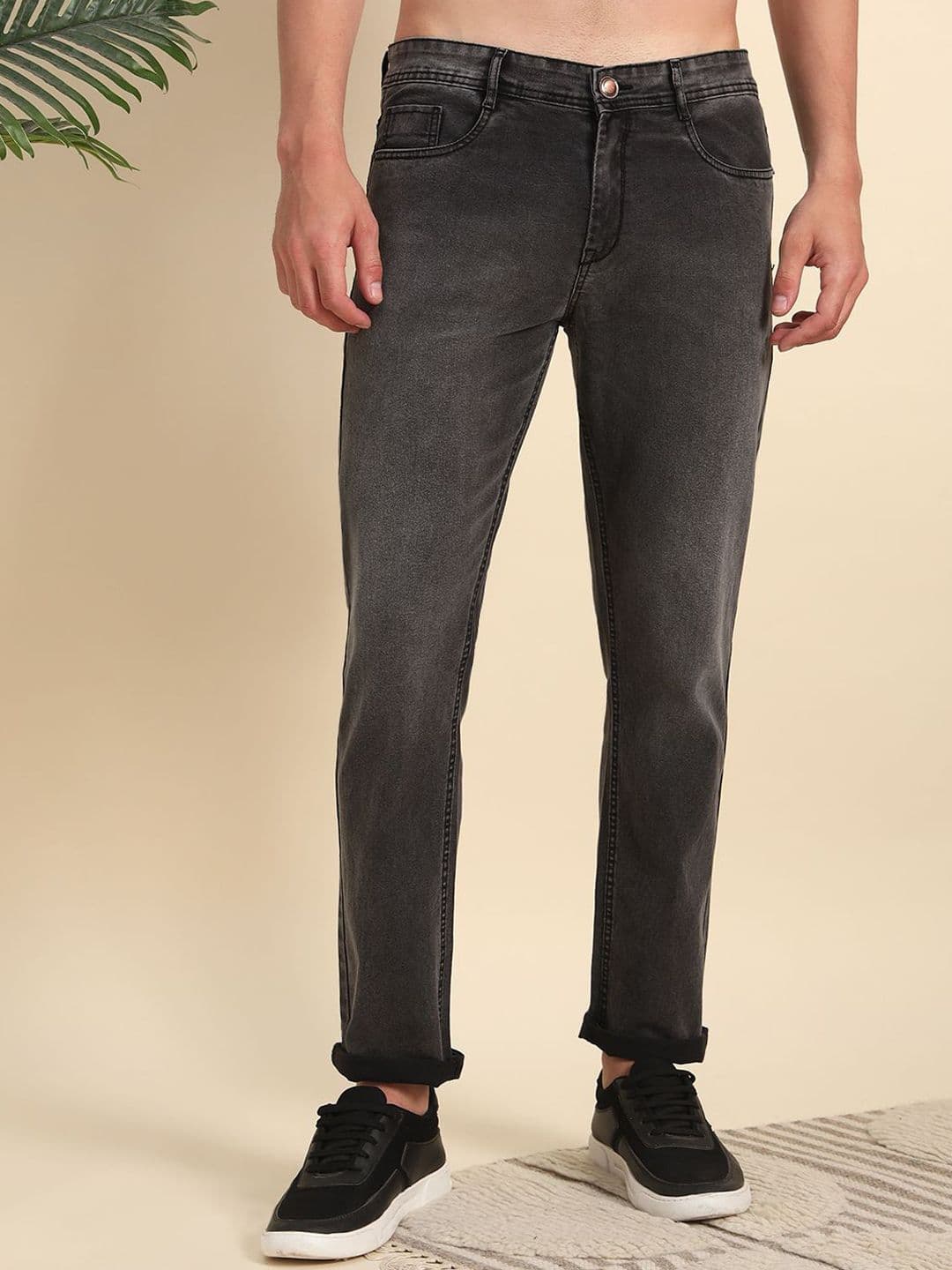 VOGAAN Men Classic Regular Fit Mid-Rise Stretchable Cotton Jeans - view 1