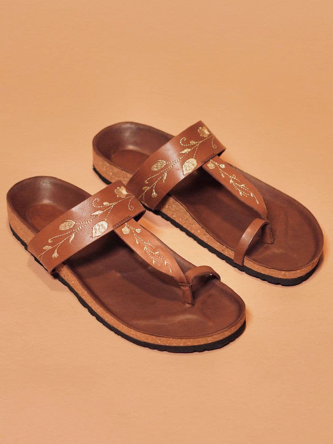 dmodot Bruno Corko Ricamo Men Ethnic Leather Comfort Sandals - view 1
