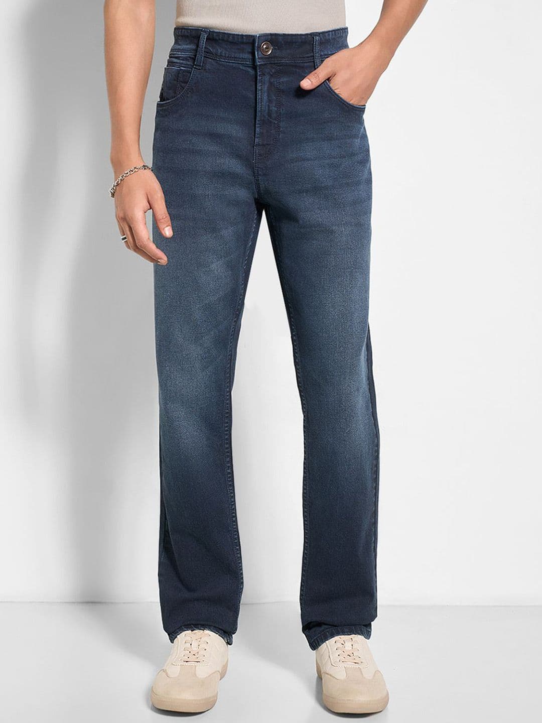 SF JEANS by Pantaloons Men Slim Fit Mid-Rise Light Fade Jeans - view 1