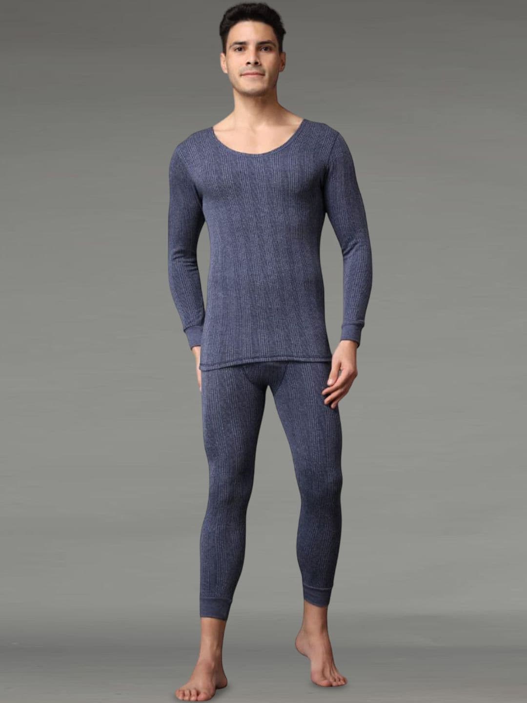 Wearslim Striped Ultra-Warm Cotton Thermal Set - view 1