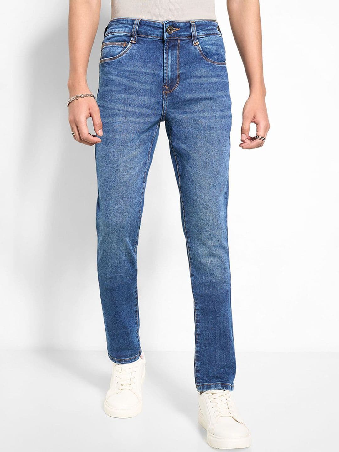 SF JEANS by Pantaloons Men Slim Fit Mid-Rise Light Fade Non Stretchable Jeans - view 1