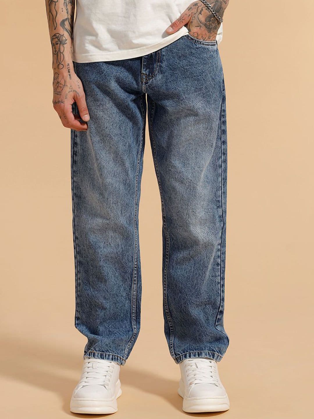 WROGN Men Comfort Relaxed Fit Mid-Rise Heavy Fade Jeans