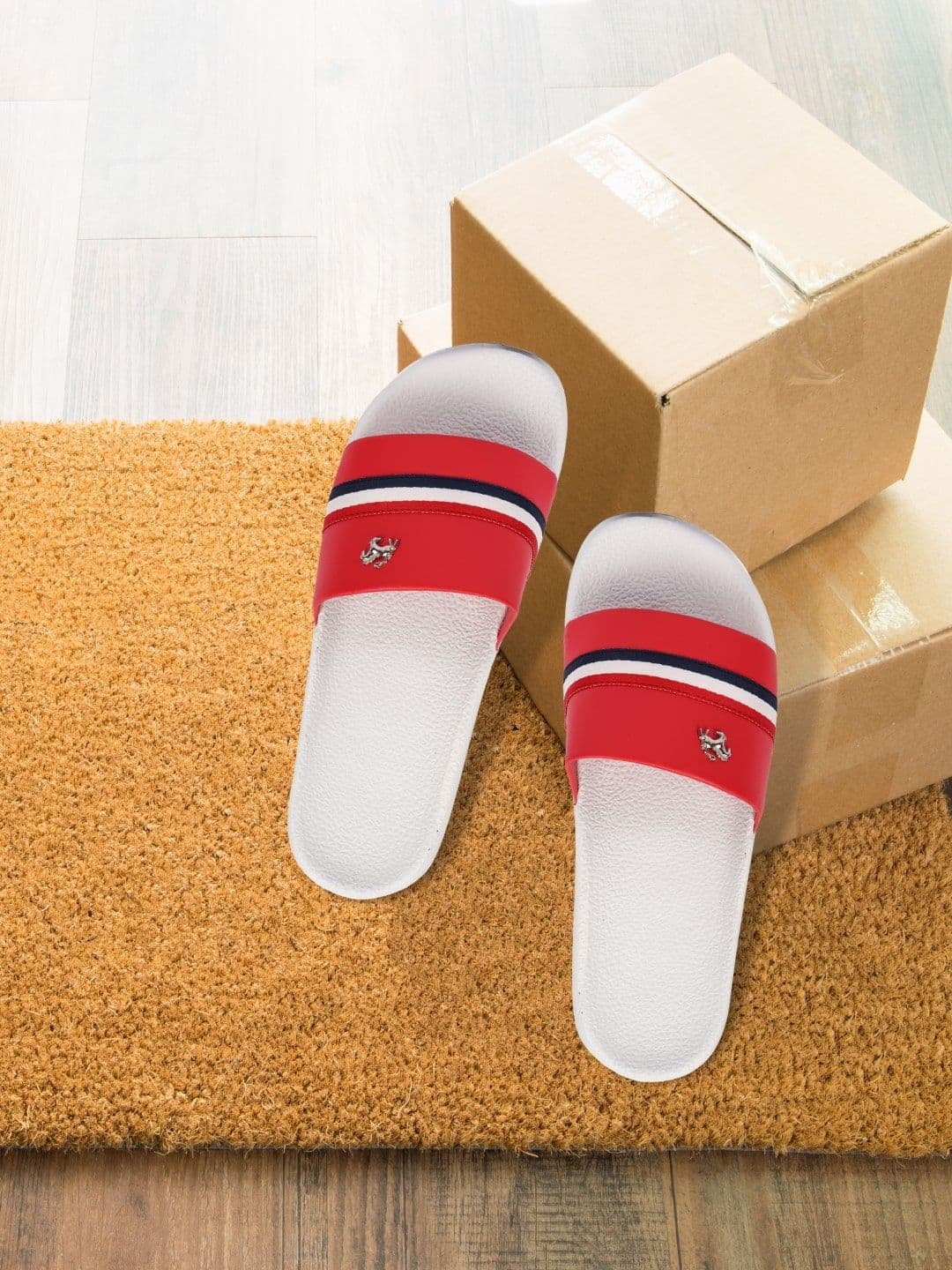 PERY PAO Striped Casual Cushioned Footbed Sliders - view 1