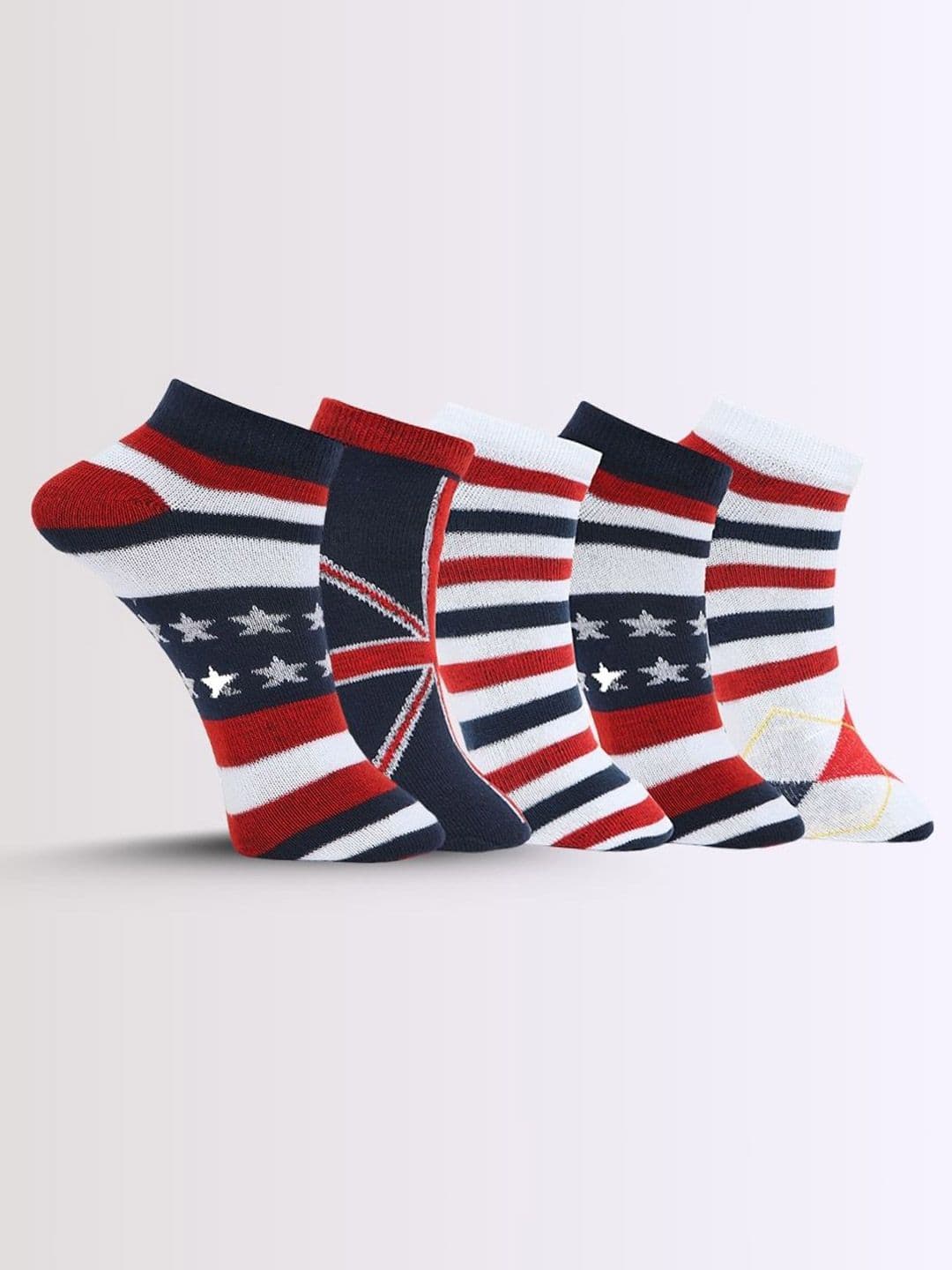 MJE Men Pack Of 5 Patterned Ankle Length Socks - view 1