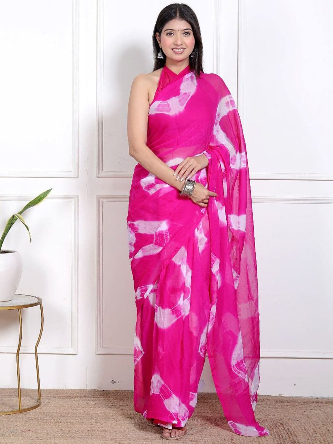 VL SAREES Bandhani Poly Chiffon Designer Bandhani Saree - view 1