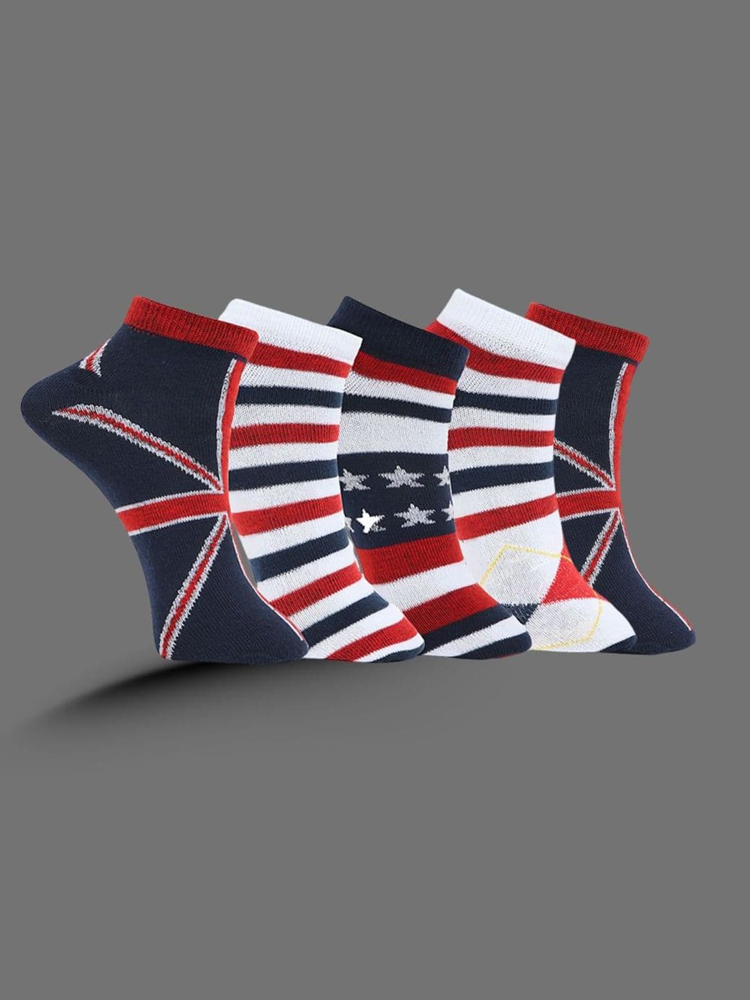 MJE Men Pack Of 5 Patterned Ankle Length Socks - view 1