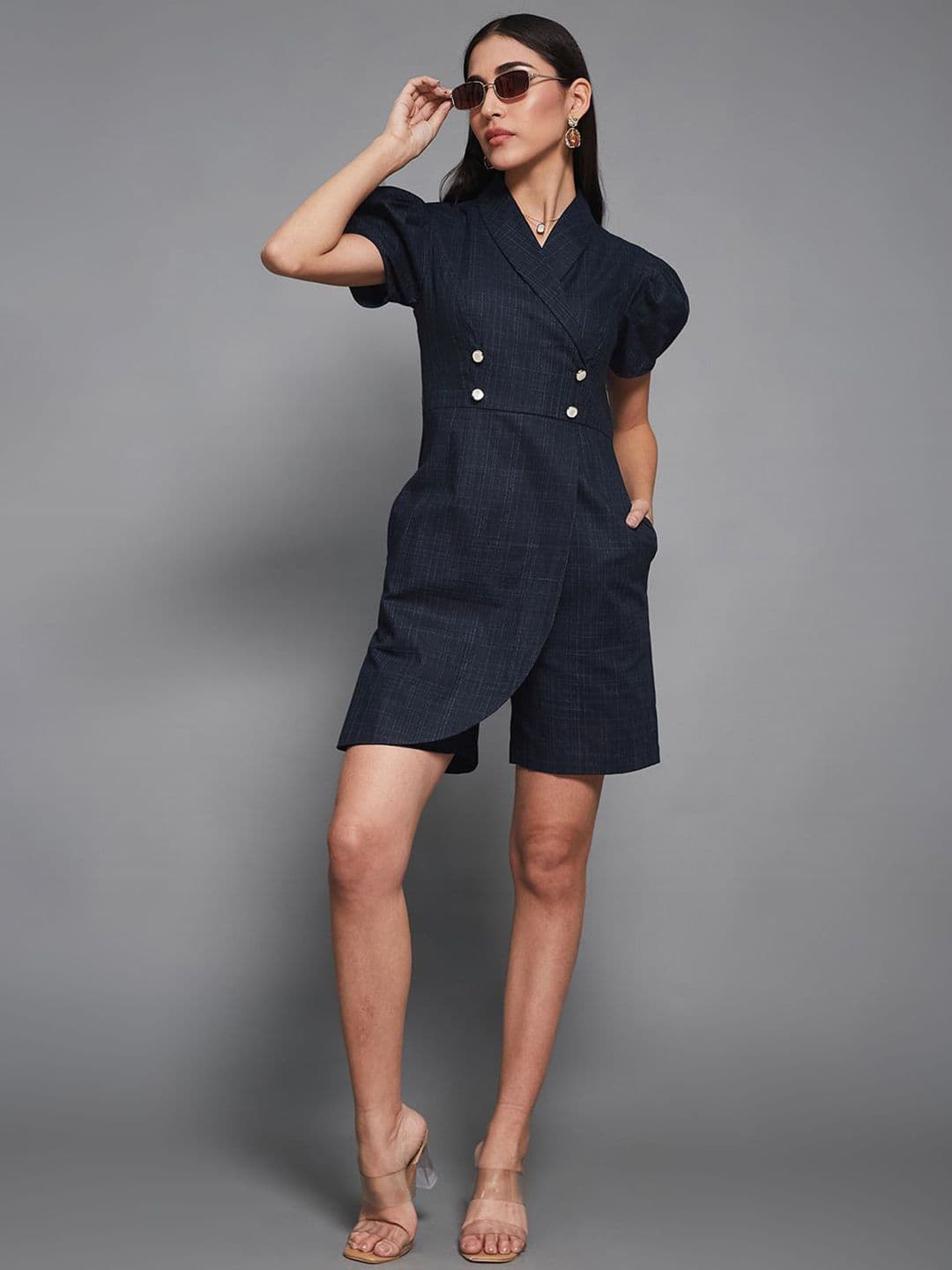 Miss Chase Women Cotton Self Design Jumpsuit - view 1
