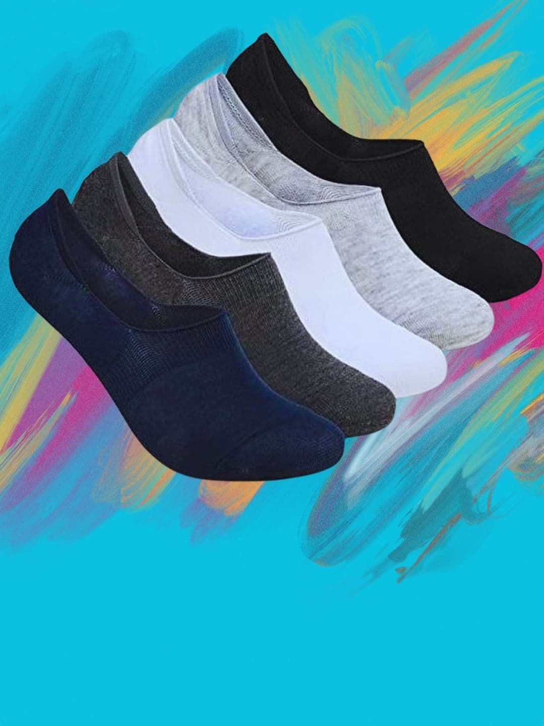 MJE Pack Of 5 Cotton Shoe Liners Socks - view 1