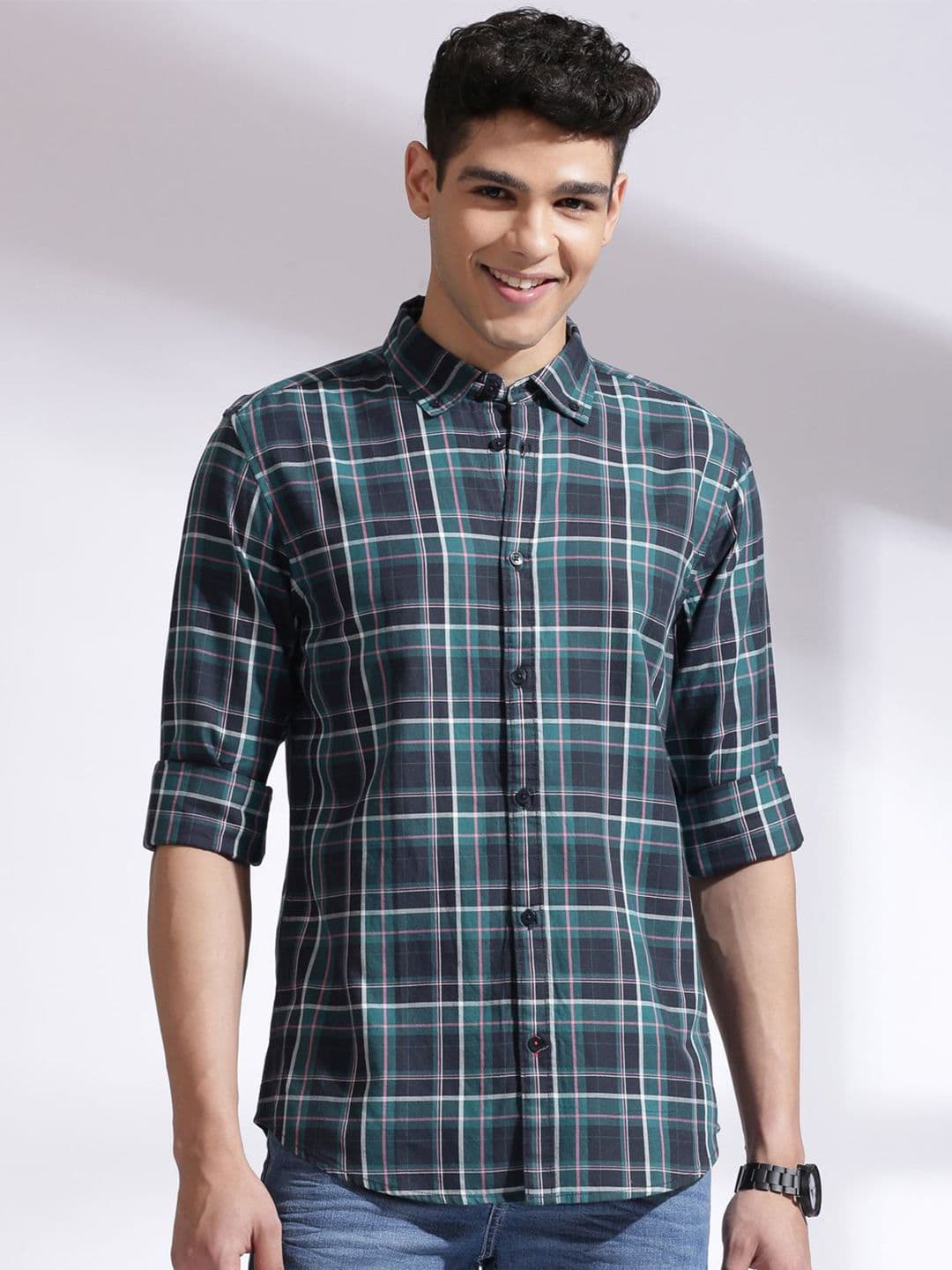 INVICTUS Men Standard Slim Fit Tartan Checks Checked Casual Shirt - view 1