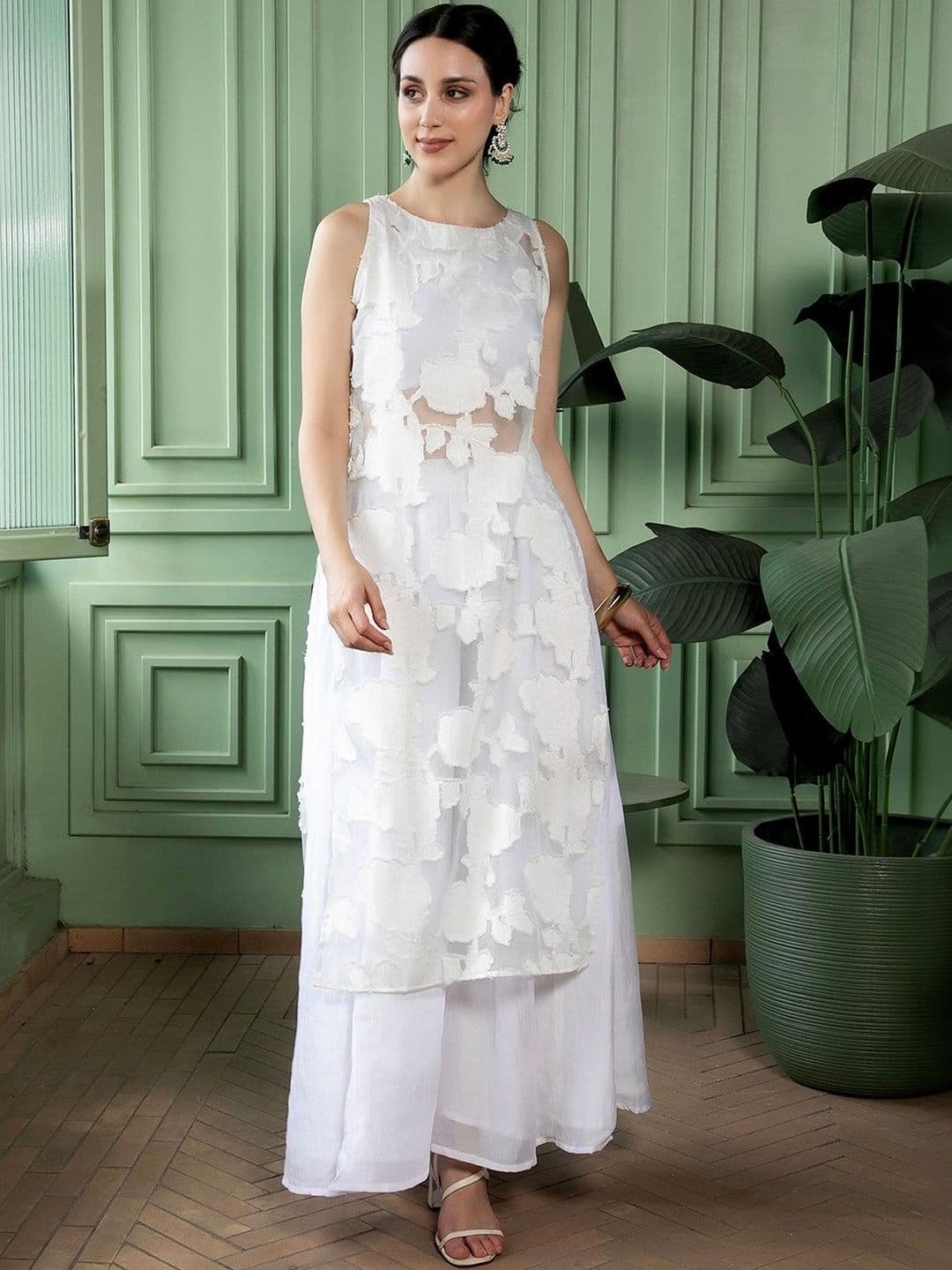 QISSA Ethnic Motifs Kurta Palazzo Set - view 1