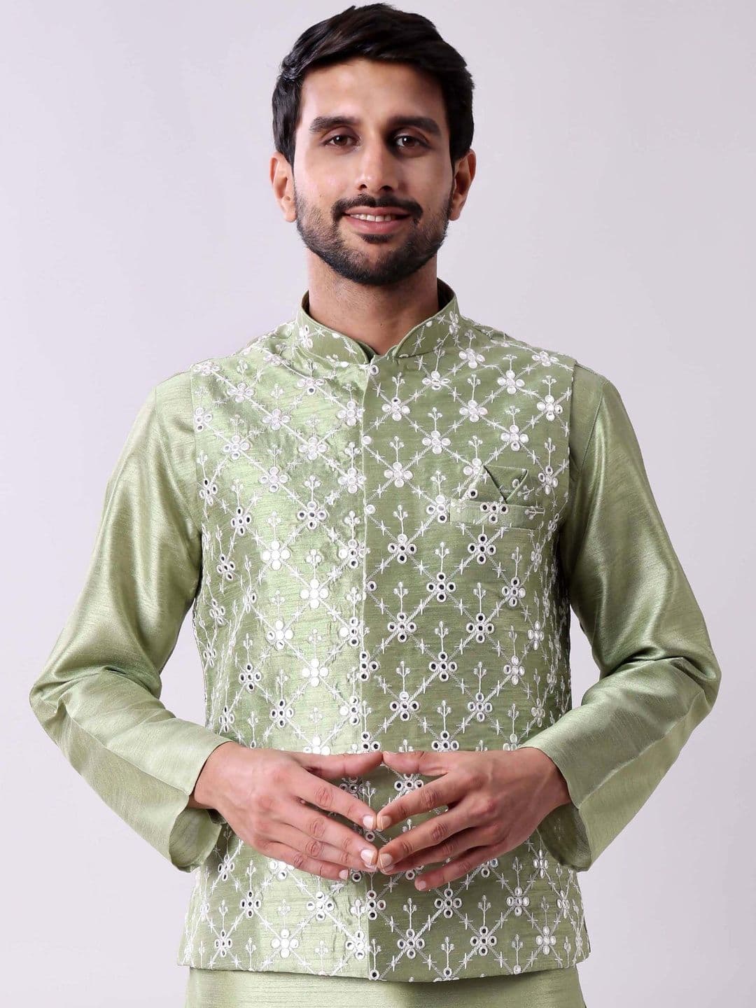 MAAHI FABS Men Embroidered Nehru Jacket - view 1