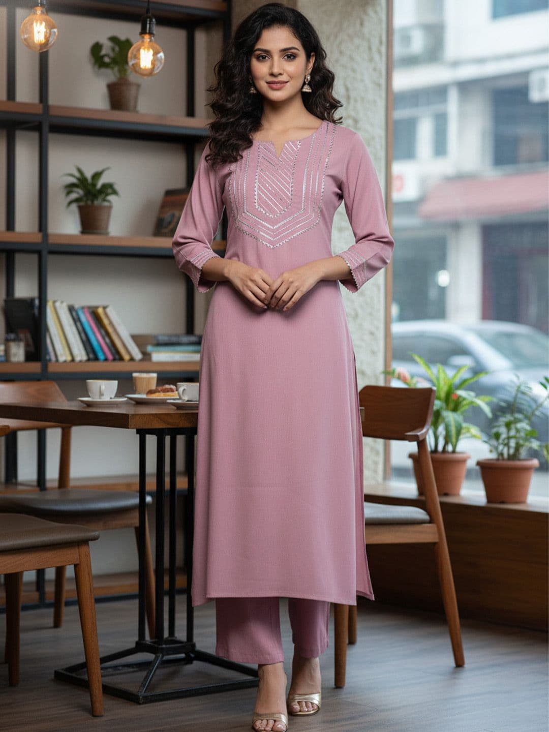 AADVIKA Women Embellished Crepe Kurta - view 1