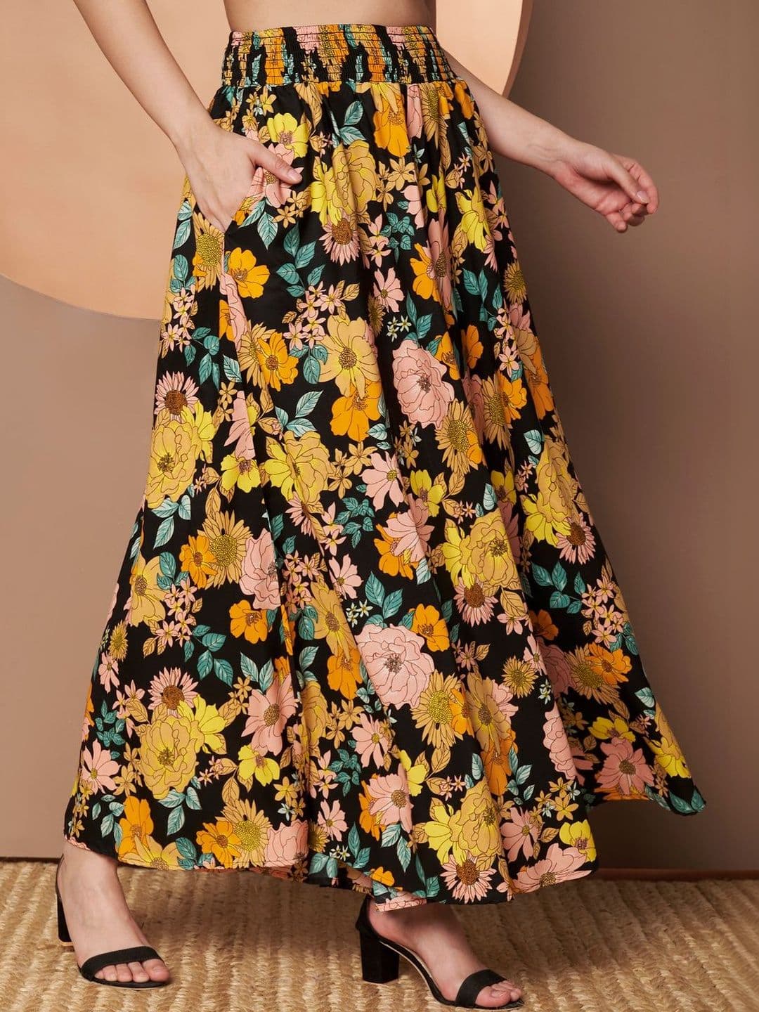 LookShine Printed High Rise Flared Palazzos - view 1