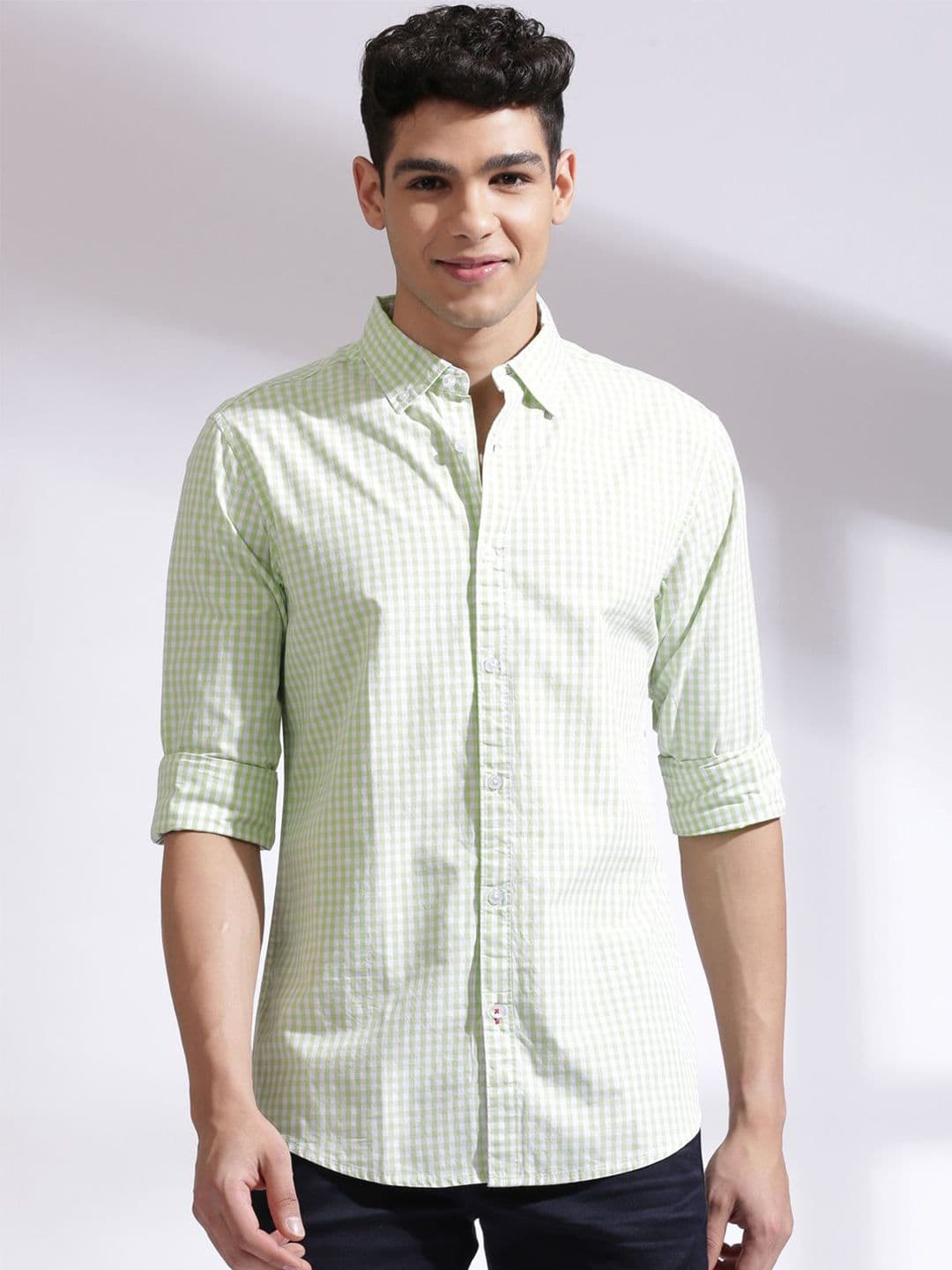 INVICTUS Men Standard Slim Fit Gingham Checks Checked Casual Shirt - view 1