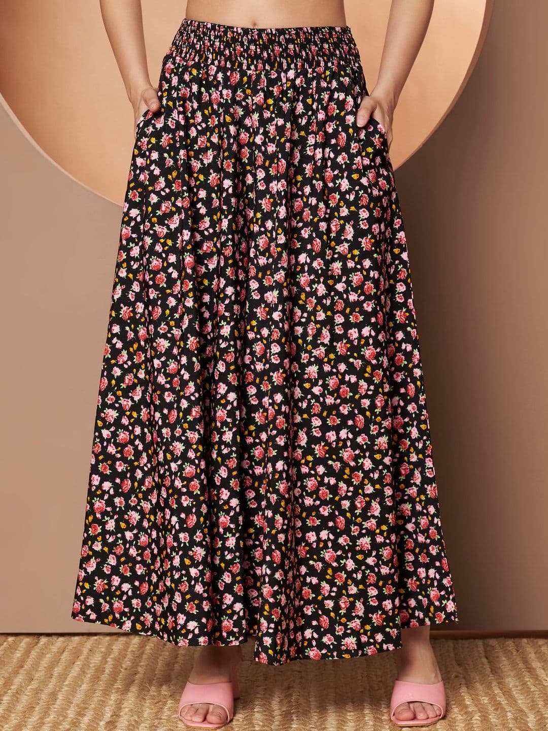 ZWERLON Printed Flared Maxi Skirts - view 1
