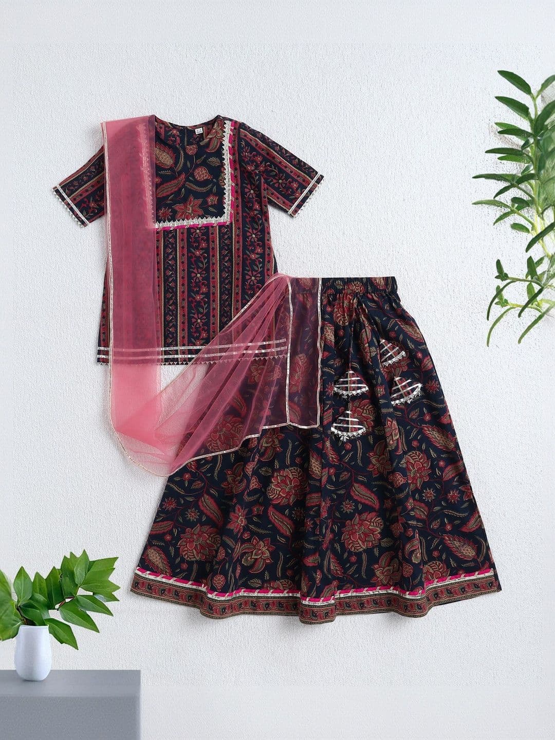 The Magic Wand Girls Printed Ready to Wear Lehenga & Blouse With Dupatta Lehenga Choli - view 1
