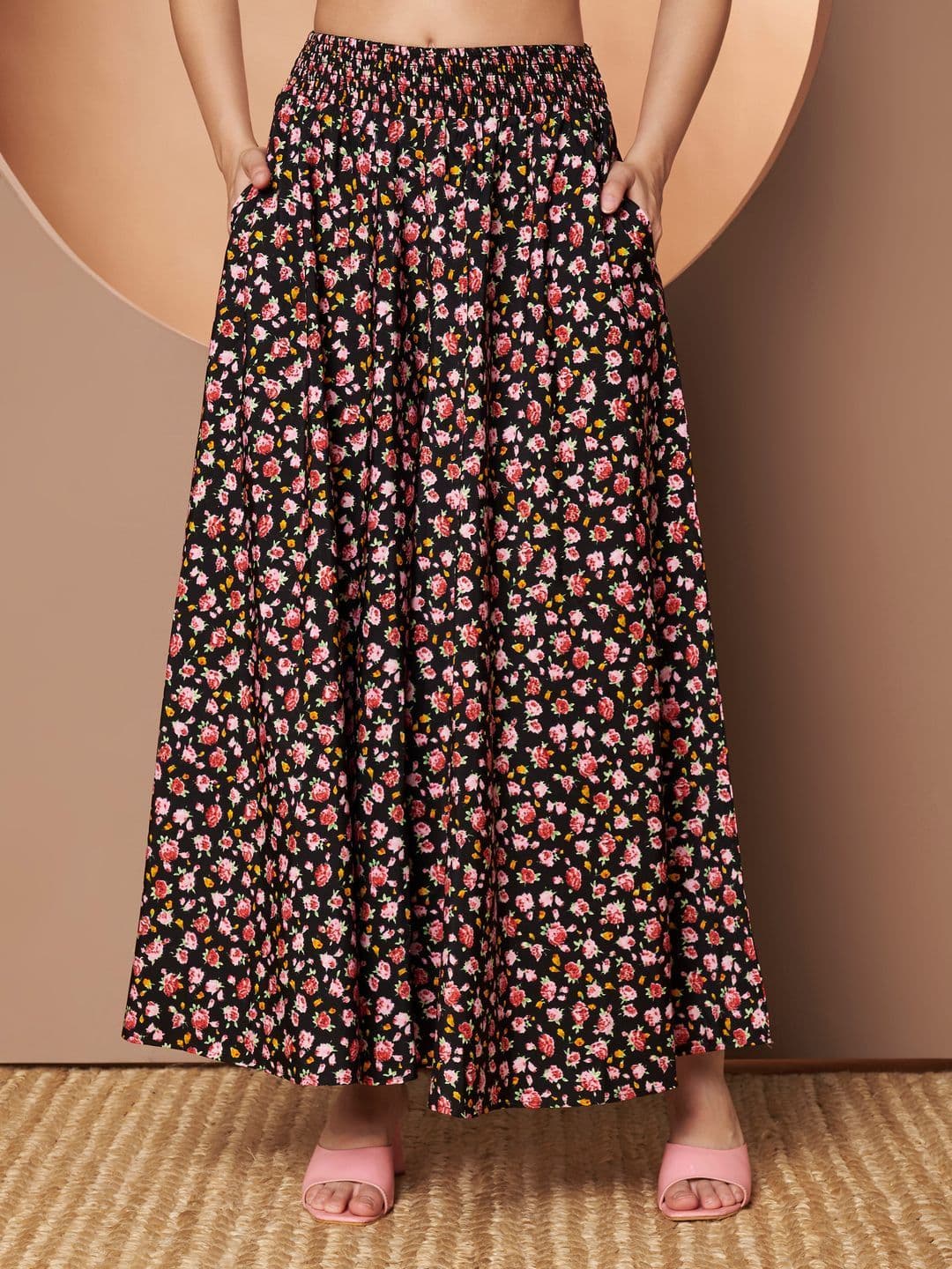 ZWERLON Women Floral Printed Flared Palazzos - view 1