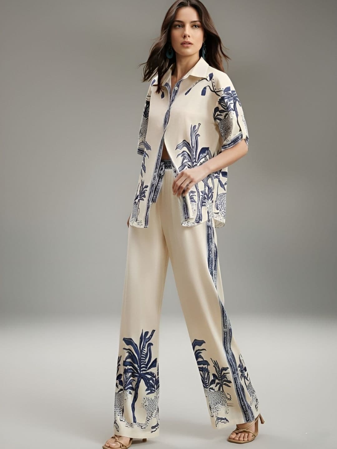 all about you Printed Shirt With Trousers Co-Ords - view 1