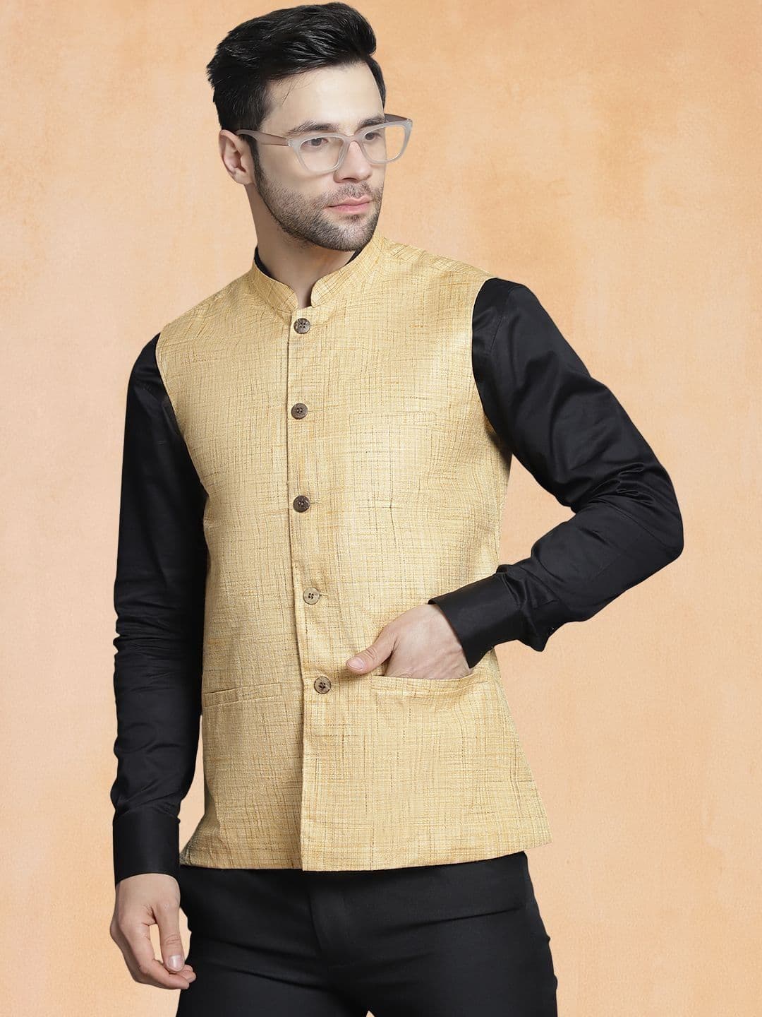 Jompers Woven Woven Design Nehru Jackets - view 1