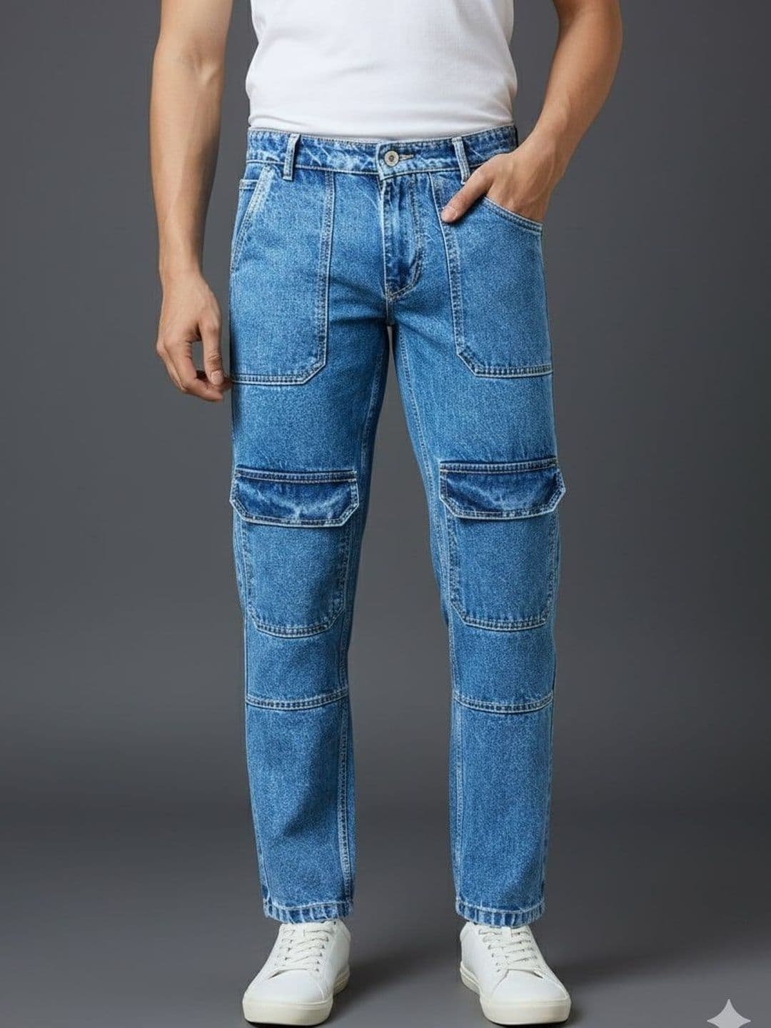 TCI Men Wide Leg Mid-Rise Jeans - view 1