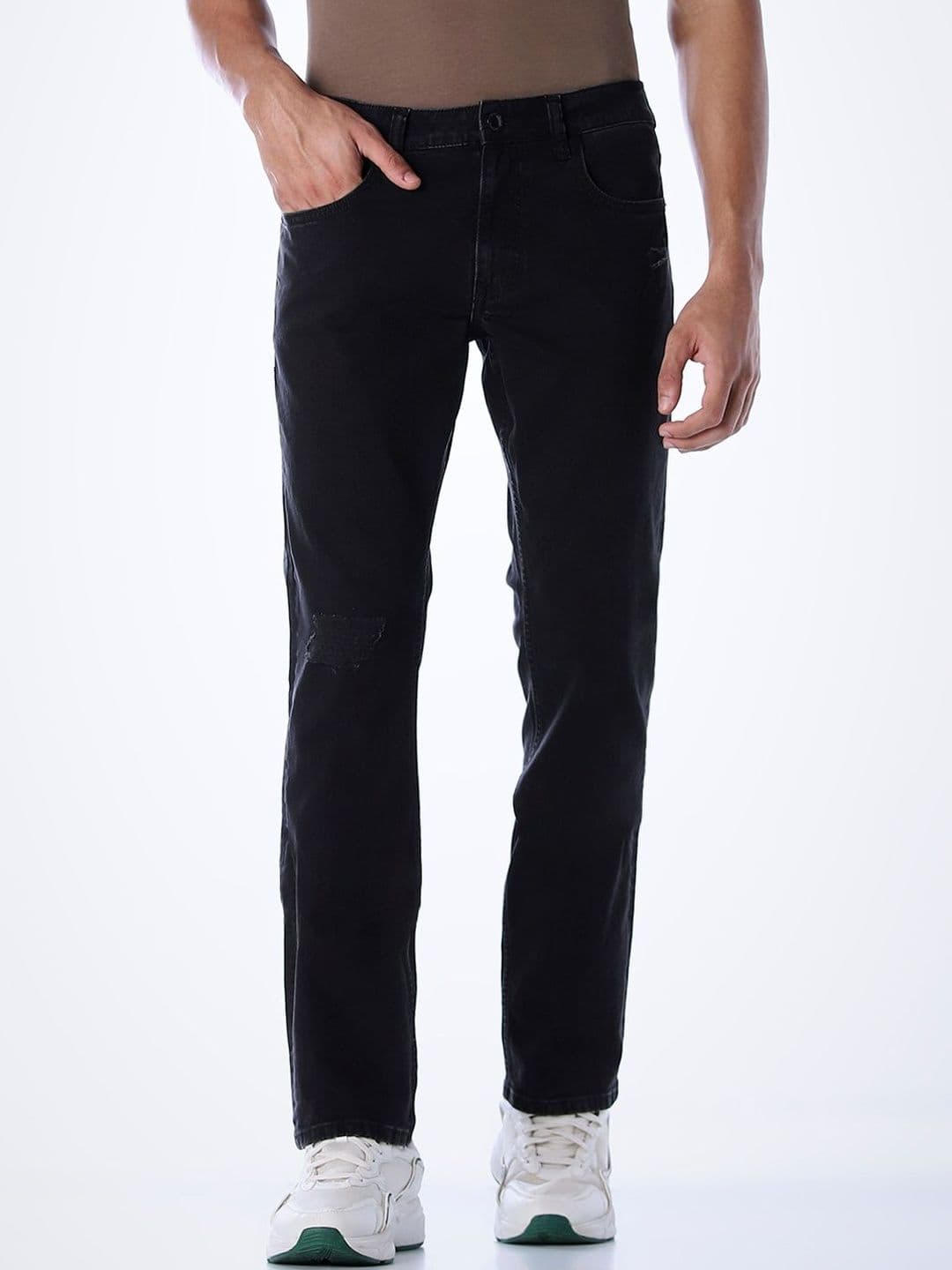 Jack & Jones Men Regular Fit Low-Rise Mildly Distressed Light Fade Stretchable Jeans - view 1