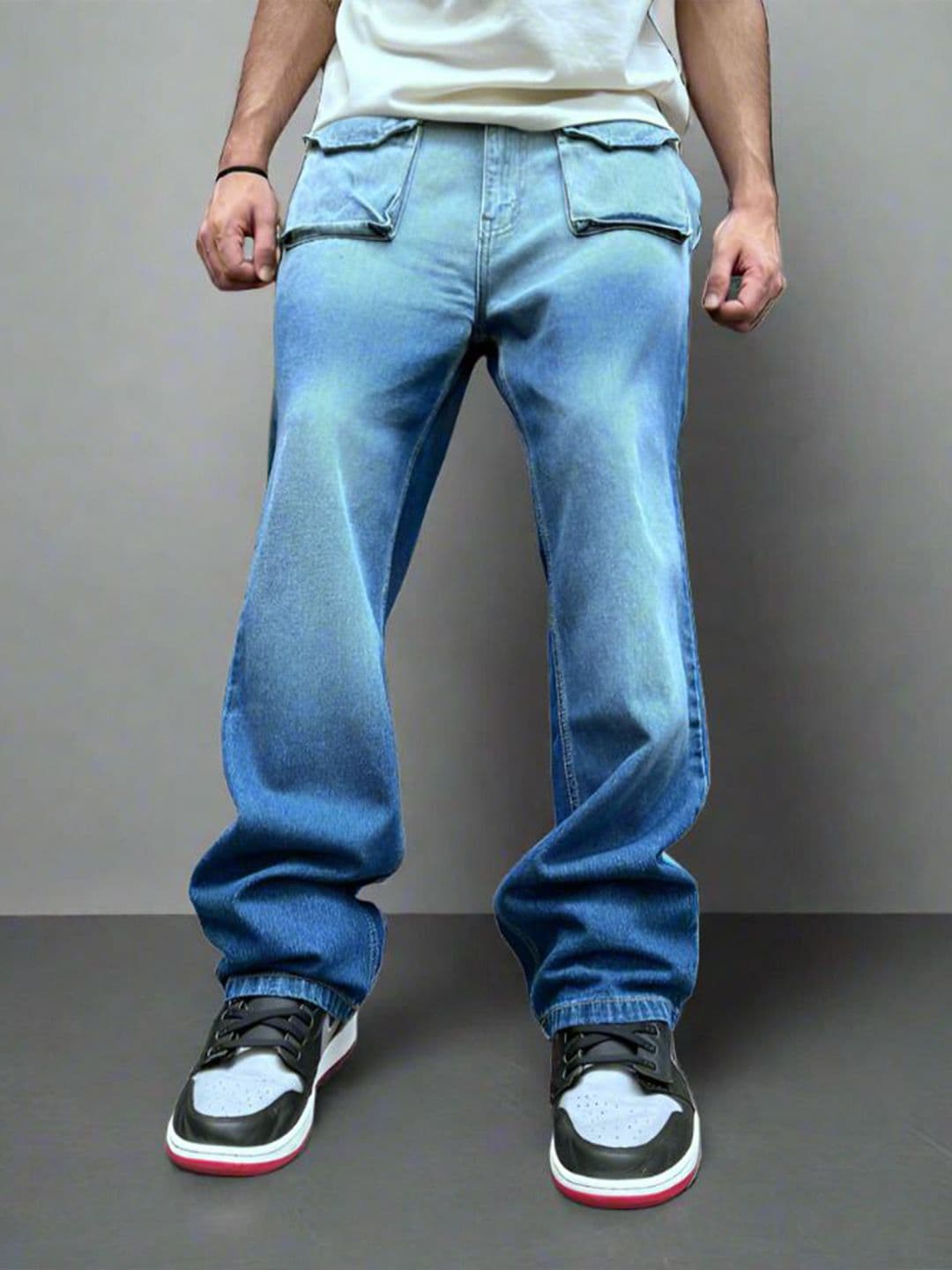 Off Duty India Men Straight Fit Mid-Rise Highly Distressed Light Fade Jeans - view 1