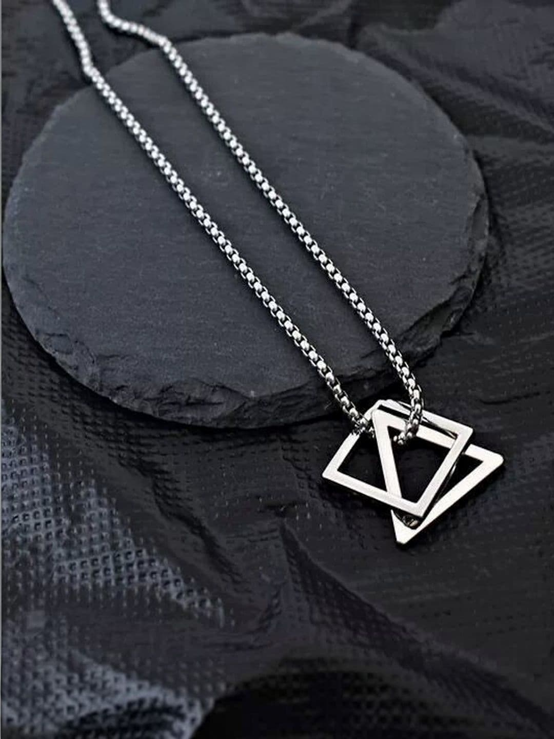 Roadster Silver-Plated Geometric Pendants with Chains - view 1