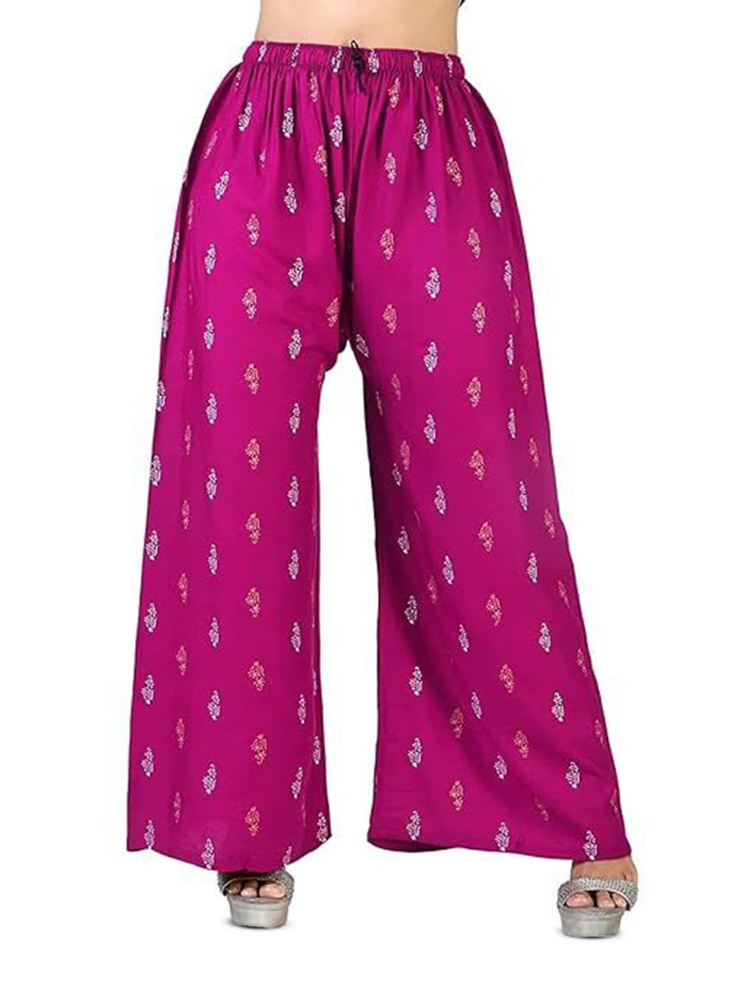 ERUDITE CLUB Women Pack oOf 2 Ethnic Motifs Printed Flared Ethnic Palazzos - view 1