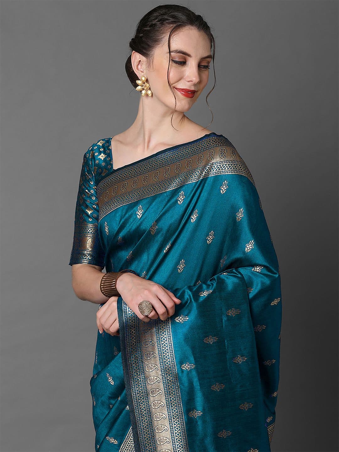 Mitera Ethnic Motif Woven Design Zari Banarasi Saree - view 1