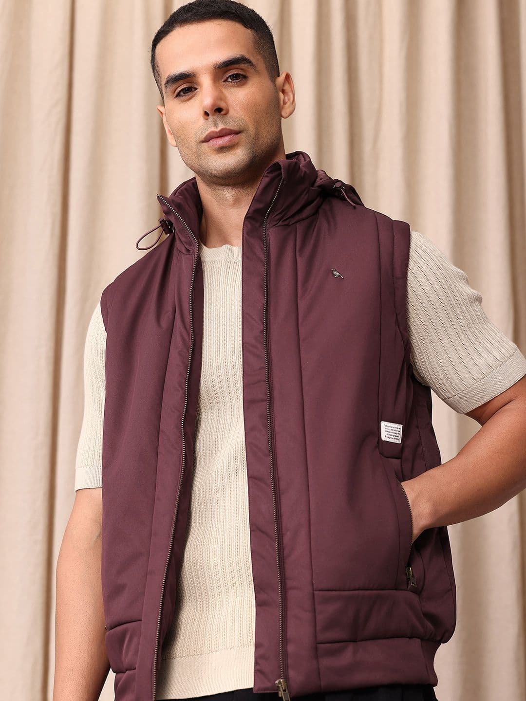 Mr Bowerbird Tailored Fit Hooded Gilet Jacket - view 1