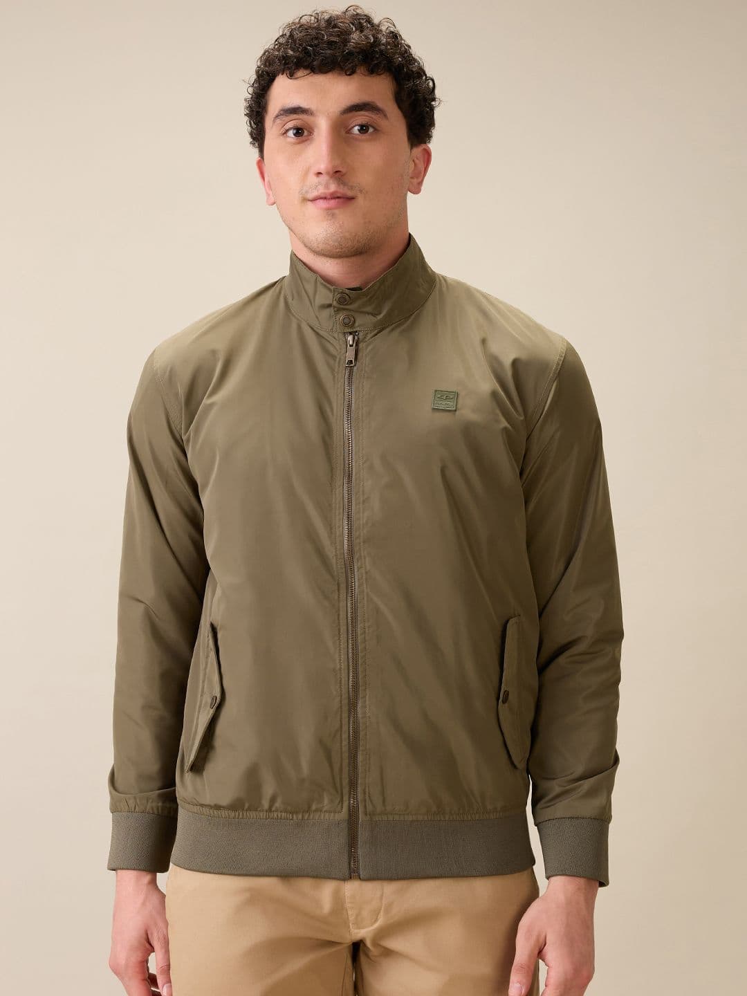 ColorPlus Mock Collar Bomber Jacket - view 1