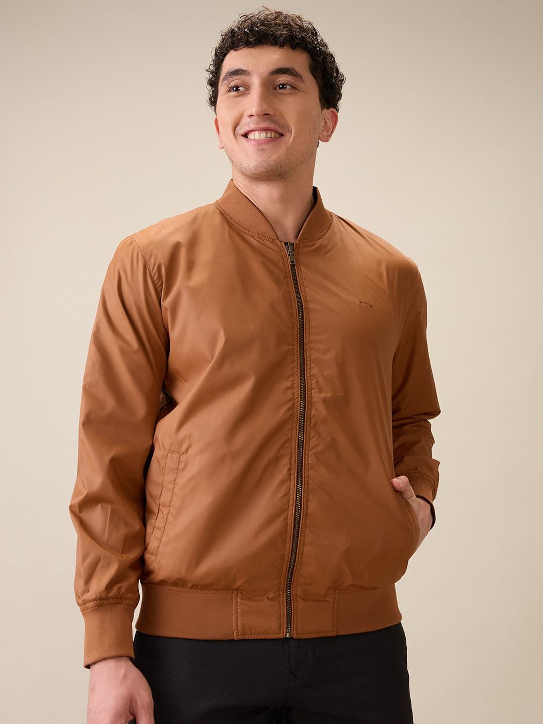 ColorPlus Mock Collar Bomber Jacket - view 1