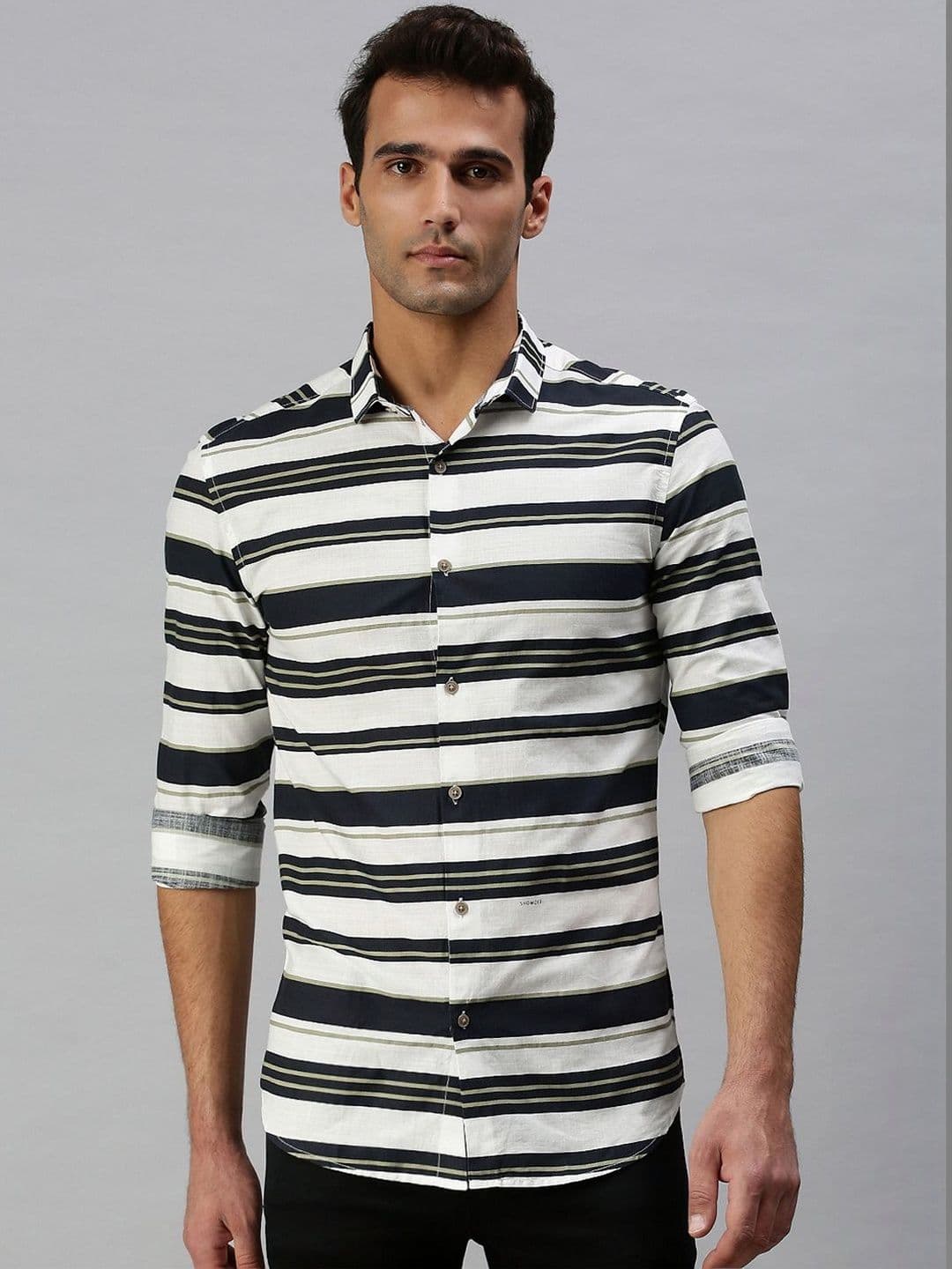 SHOWOFFFF Men Comfort Slim Fit Multi Stripes Striped Casual Shirt - view 1