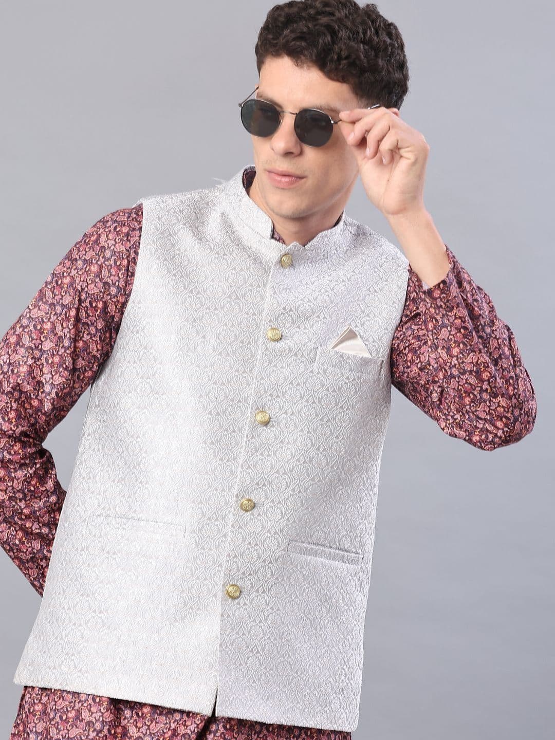 V-Mart Self Design Nehru Jackets - view 1