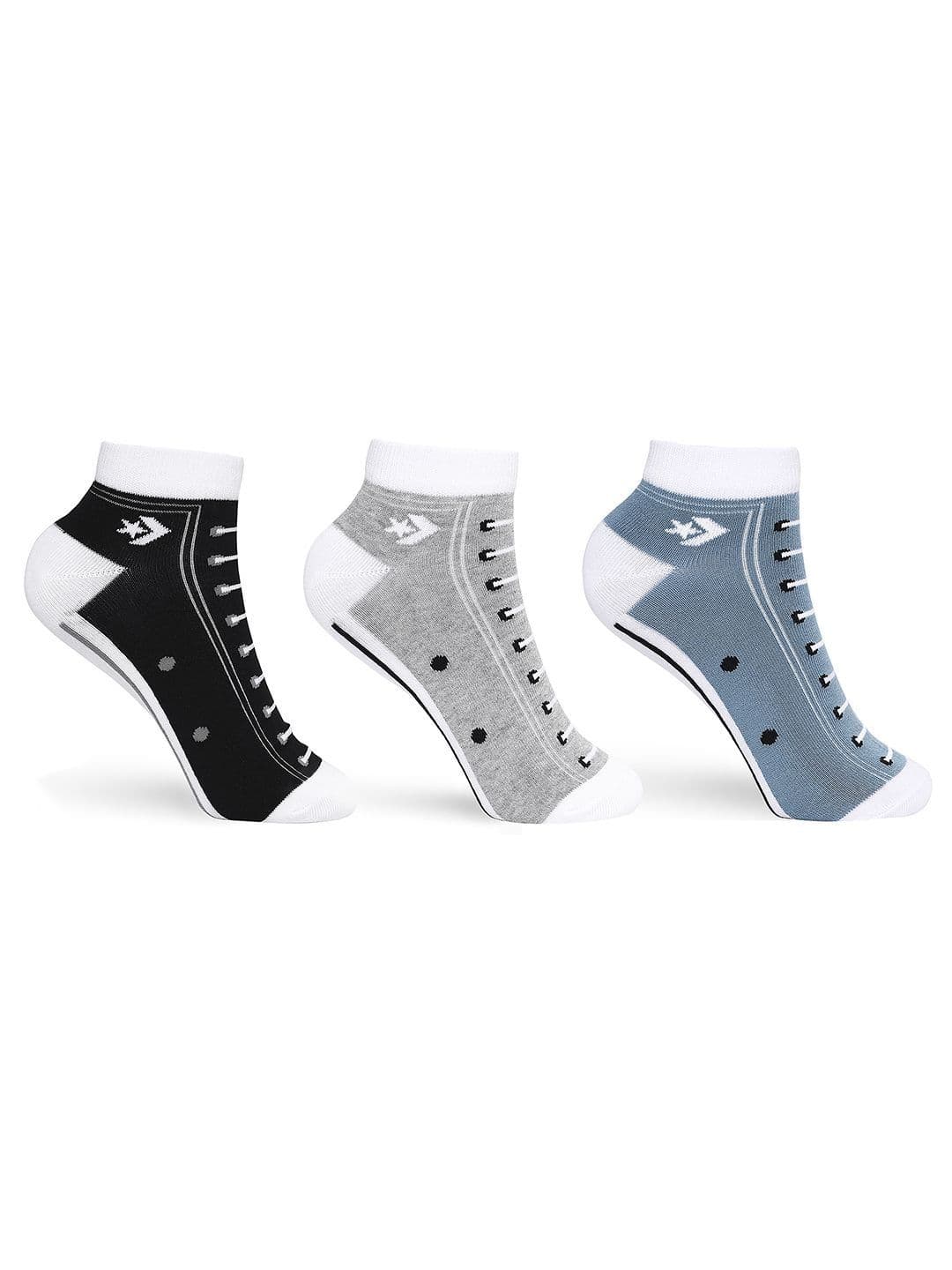 Converse Unisex Pack of 3 Multi-color Ankle Socks - view 1