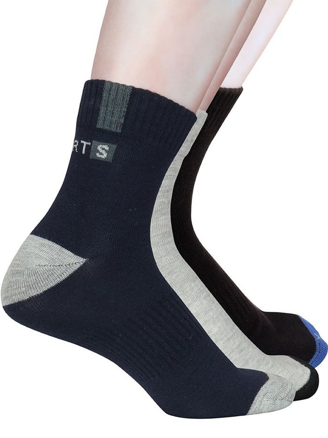 JUMP USA Men Pack Of 3 Colourblocked Above Ankle-Length Socks - view 1