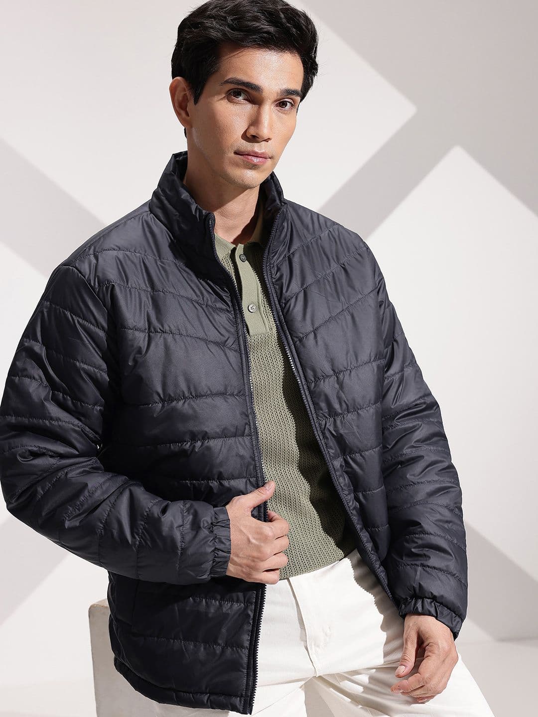 INVICTUS Mock Collar Padded Jacket - view 1