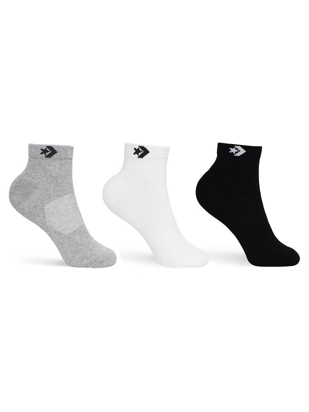 Converse Unisex Pack of 3 Star Chevron Logo Multi-color Ankle Socks - view 1