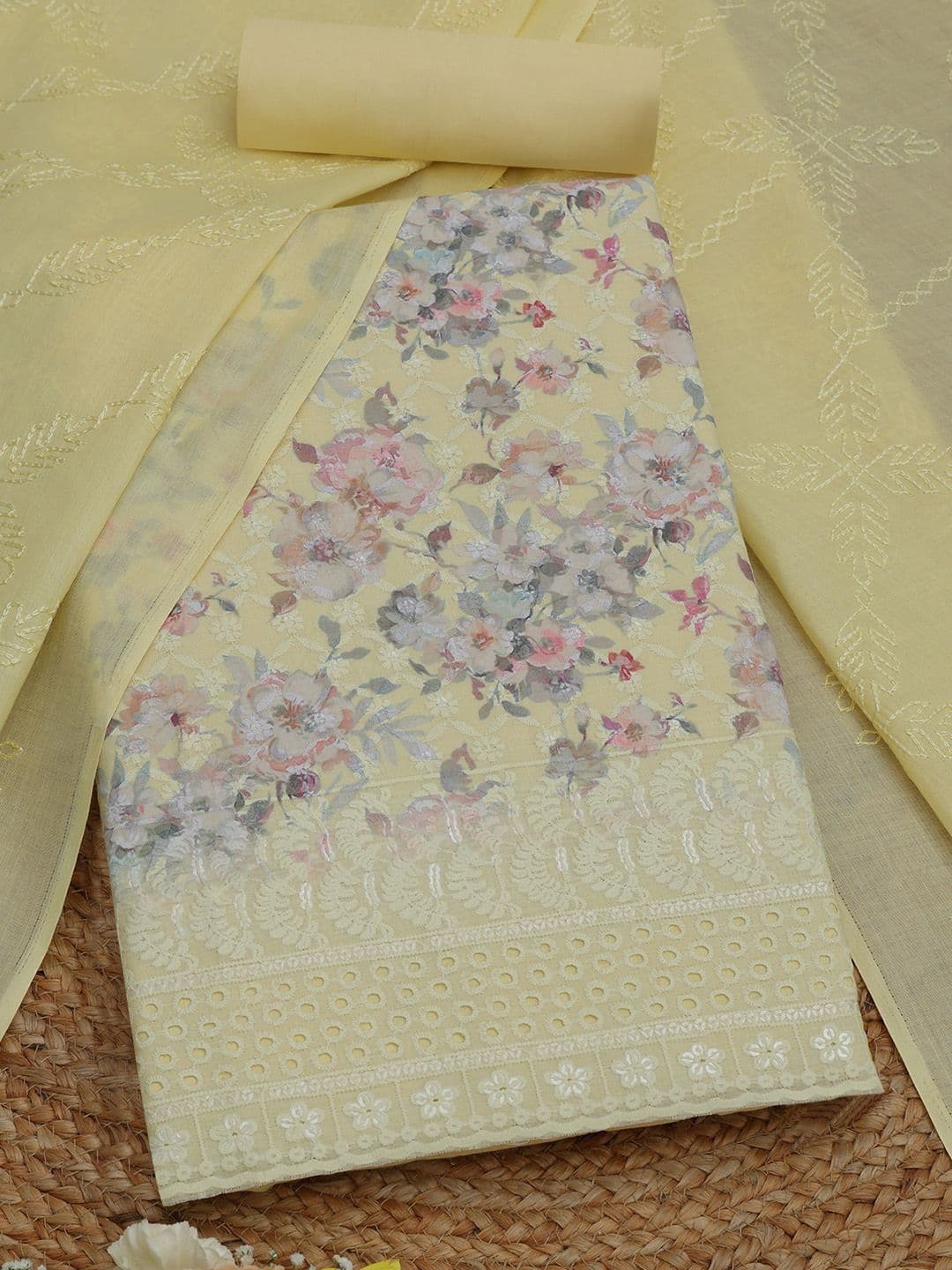 Soch Printed Pure Cotton Unstitched Dress Material - view 1