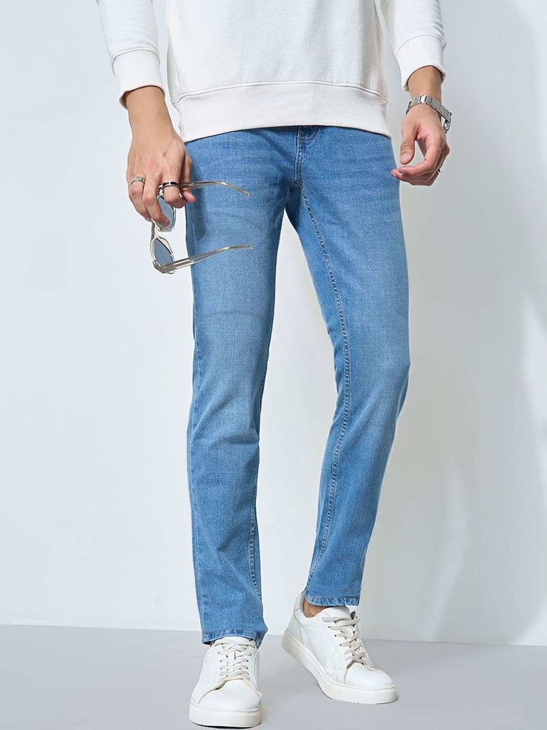 SF JEANS by Pantaloons Men Skinny Fit Mid-Rise Light Fade Jeans - view 1